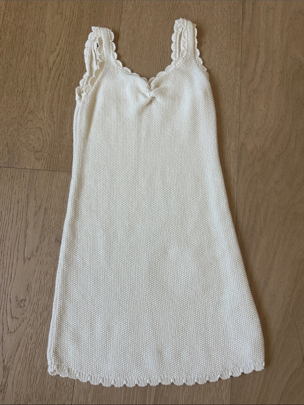 art class cream knit casual summer dress or coverup